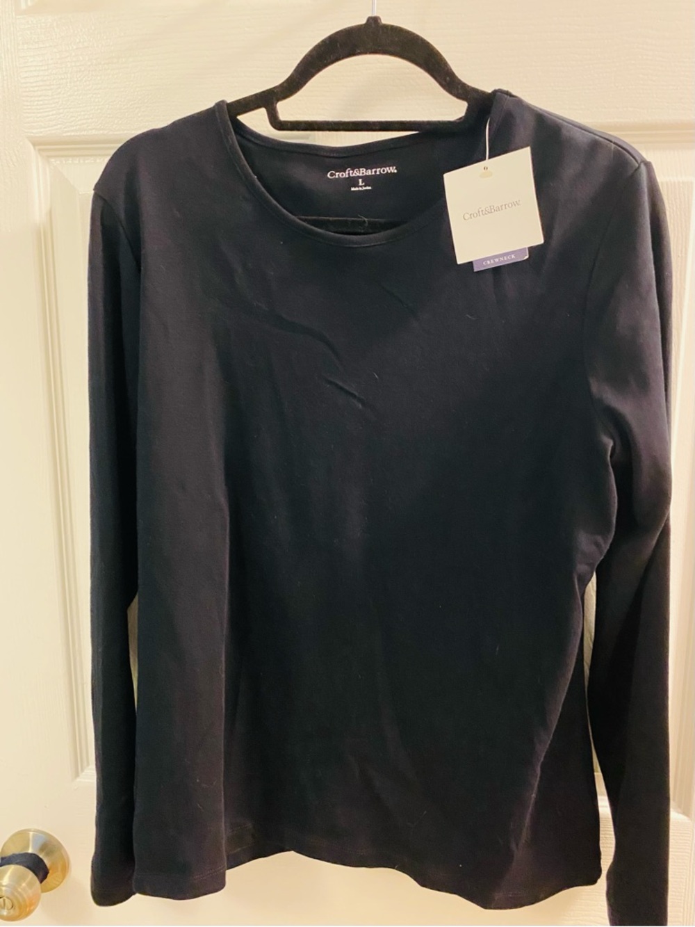 Croft & Barrow Long Sleeve Tee - Basic Black